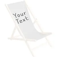 Ferocity Ersatz-Stoffbezug 131x44 cm Wechselbarer Liegestuhl Stoffbezug 100% Polyester für Holz-Liegestuhl Klappliegestuhl Personalisierbar Your Text Weiß [119]