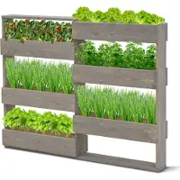 Coemo Vertikalbeet Riga Kräuterbeet Holz 7 Pflanzkästen