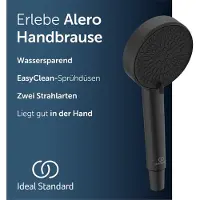 Ideal standard Alero 2-Funktionshandbrause, wassersparender Duschkopf – Schwarz