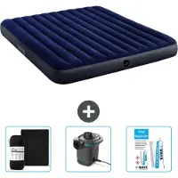 Intex Luftbett – 2 Personen – 183 x 203 x 25 cm – Blau – im Lieferumfang enthalten Spannbettuch - Pumpe en Reperaturset
