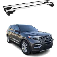 Omtec Dachträger Grundtäger für Ford Explorer 2020-2025 75kg Aluminium Silber 2 tlg