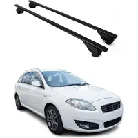 Omac Dachträger Grundtäger für Fiat Croma Kombi 2005-2010 75kg Metall Schwarz 2 tlg