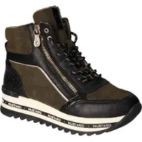 Mustang Damen Stiefelette Schnürboots Plateau Reißverschluss 1364-504, Größe:38 EU, Farbe:Grün