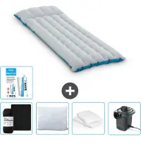 Intex Campingmatte – 1 Person – 67 x 184 x 17 cm – Blau – im Lieferumfang enthalten Spannbettuch - Küssen - Pumpe - Reperaturset en Kissenschutz