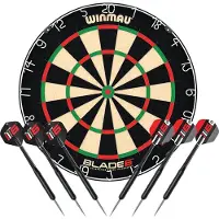 Winmau Blade 6 Dartscheibe Set + 2 Sets Steeldarts Dartpfeile - Dartset