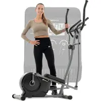 Hop-Sport HOP SPORT HS-2050C Crosstrainer für Zuhause, Ultraleiser Crosstrainer mit 8-stufiger Widerstand, 9 KG Schwungrad, Magnetisch Ellipsentrainer mit LCD