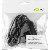 Goobay 46600 Micro USB Ladegerät 1 A, Schwarz, 1.5 m - Ersatz-Netzteil für viele Kleingeräte und Handys