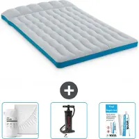 Intex Campingmatte – 2 Personen – 127 x 193 x 24 cm – Blau – im Lieferumfang enthalten Spannbettuch - Pumpe en Reperaturset
