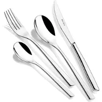 BRA Bari | 113-teiliges Besteckset, Edelstahl 18/10, glänzend poliert, spülmaschinenfest, 3,5 mm Stärke, mit Steakmesser