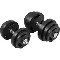 Gorilla Sports Kurzhanteln 30 kg - 2er Set, Ø 30mm, 4 x 1,25kg, 4 x 2,5kg, 2 x 5kg Hantelscheiben, 2 Kurzhantelstangen, 4 Sternverschlüssen, Gerändelt, Kunststoff - Hantelset, Gewichten, Fitness