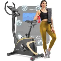 Hop-Sport Heimtrainer Fahrrad Host Gold - Ergometer mit App-Steuerung, 12 Trainingsprogrammen & 16 computergesteuerten Widerstandsstufen, Pulsmessung