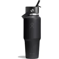 Hydroflask - Wide Flex Straw Travel Bottle - Trinkflasche Gr 946 ml schwarz/grau