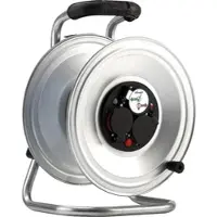Hedi Stahlblech-Kabeltrommel Professional'', leer, Ø 290 mm, 3-fach-Schuko-Steckdose