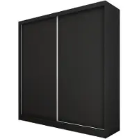 Beautysofa Kleiderschrank MARIO II 200 cm Schwarz – Schwebetürenschrank mit Schubladen, 2-türen, Regalen & Kleiderstange, Schrank ohne Spiegel