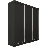 Beautysofa | Kleiderschrank MARIO II 240 cm Schwarz – Moderner Schrank ohne Spiegel, mit Schiebetüren und Schubladen, Minimalistisches Design