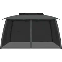 vidaXL "im Diskont"Pavillon - CLORIS - Festzelt Gartenzelt wasserdichtz - mit Doppeldach & Netzwänden Anthrazit 3,93x2,93m Stahl - Pavillons & Partyzelte DEMöbel6508069
