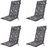Madison - Gartenstuhlauflage High Back Donna grau Canvas Eco+ - Ca. 120x50 cm - 4er-Set