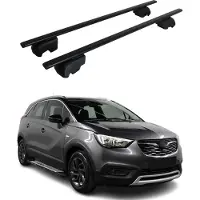 Omtec Dachträger Grundtäger für Opel Vauxhall Crossland X 2017-2020 75kg Schwarz 2x