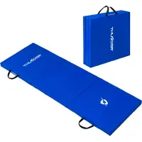 Thunder Gymnastikmatte MG-02-BLUE 180x60x5 cm faltbar rutschfest mit Tragegriffen Trainingsmatte für Fitness Yoga Gymnastik