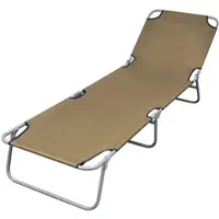Furnicato Sonnenliege Klappbar Mit Rückenlehne Verstellbar Taupe