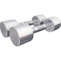 Gorilla Sports Kurzhanteln - 2er Set, 10 kg (2x5 kg) Gewichte, Rutschfest, gerändelt, Verchromter Stahl - Hantelset, Rundhanteln, Kurzhantelset