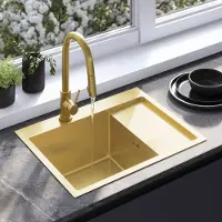 REA Fin Brush Spülbecken Gold 620x480x185 mm