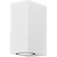 Osram ENDURA Classic Square Updown Außen-Wandleuchte, weiß, GU10-Sockel (max 35W), kann mit einfacher oder smarter Lampe bestückt werden, Down oder Up/Down Leuchtenvariante, Schutzklasse IP44