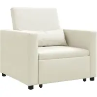 Syfax Ausziehbare Schlafcouch Einzel mit Rädern Creme Samt