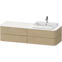 Duravit Happy D.2 Plus Konsolenwaschtischunterbau wandhängend, 1600x550 mm, 4 Schubkästen, für Aufsatzbecken Position rechts, HP4973R7171