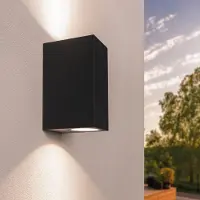 LEDVION LED Wandlampe Mit Sensor Warmweiß 3W IP54 Schwarz Dimmbar