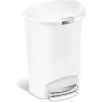 Simplehuman Abfallbehälter, halbrund, 50 Liter, Weiß -