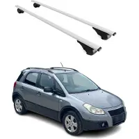 Omtec Dachträger Gepäckträger für Fiat Sedici 2005-2014 Grundträger Metall Silber 2tlg