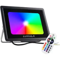 Luxula RGB LED-Fluter LX400184, 100W, IP65, schwarz, mit Fernbedienung