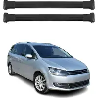 Omtec Dachträger Grundtäger für VW Sharan 7N 2010-2022 75kg Aluminium Schwarz 2 tlg