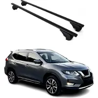Omtec Dachträger Grundtäger für Nissan X-Trail 2013-2021 75kg Metall Schwarz 2 tlg