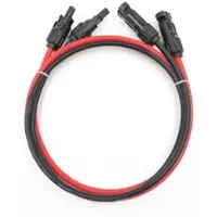 ThermoFlux vorgefertigtes Solar-Verlängerungskabel | Rot/Schwarz + Stecker | 2m | 0 % MwSt. (gem. § 12 Abs. 3 UStG)