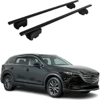 Omtec Dachträger Grundtäger für Mazda CX-9 2016-2024 75kg Metall Schwarz 2 tlg