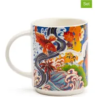 Excelsa Set Von 4 Mugs Kimono Porzellan 30 Cl Bunt