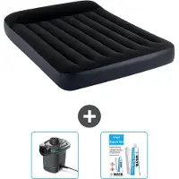 Intex Airbed – Doppelbett – 137 x 191 x 25 cm – Dunkelblau – Im Lieferumfang enthalten Pumpe en Reperaturset