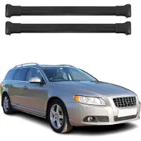 Omtec Dachträger Grundtäger für Volvo V70 2007-2016 75kg Aluminium Schwarz 2 tlg