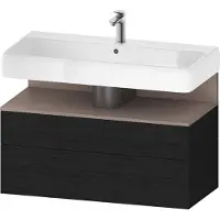 Duravit Collection One Waschtischunterbau, 1 Auszug und 1 Schublade, 990x470x590mm, Nische Basalt Matt, QA4395043160000, Farbe: Eiche Schwarz