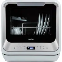 Medion Mini Geschirrspüler DWT20 (Tischgeschirrspüler, Spülmaschine, 2 Maßgedecke, funktioniert mit/ohne Wasseranschluss, 6 Reinigungsprogramme, Babyflaschen, Startzeitvorwahl, freistehend)