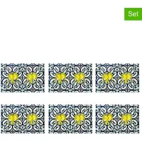 Excelsa Set 6 flache Teller Amalfi aus bunter Keramik 30x20