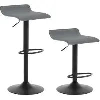 Woltu Barhocker 2er-Set Barstuhl Tresenhocker Bistrohocker Designer Hocker, höhenverstellbar drehbar, Kunstleder Stahl, Grau