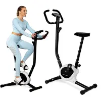 Hop-Sport Heimtrainer Fahrrad HS-010H Rio weiß - Ergometer für Zuhause mit praktischem Trainingscomputer & verstellbarem Sitz, bis 120 kg belastbar