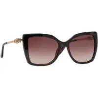 GUESS GU00266 Damen-Sonnenbrille Vollrand Quadratisch Kunststoff-Gestell, braun