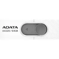 ADATA UV220, 64 GB, USB Typ-A, 2.0, Dia, 7,5 g, Grau, Weiß