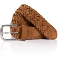 MONTI Ledergürtel "VANCOUVER", Herren, Gr. 110, braun (cognac), Obermaterial: 100% Rindsleder, Gürtel Ledergürtel, Flecht-Optik, matt, weich, handgefertigt