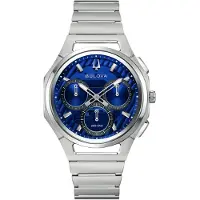 Bulova 96A339 Herren-Armbanduhr Chronograph Curv Stahl/Blau