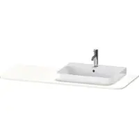 Duravit Happy D.2 Plus Konsole 1300x550 mm, 1 Auschnitt rechts, für den Waschtischunterbau HP4942, HP4962, HP4972, HP031KR3636, Farbe: Weiß Seidenmatt Lack